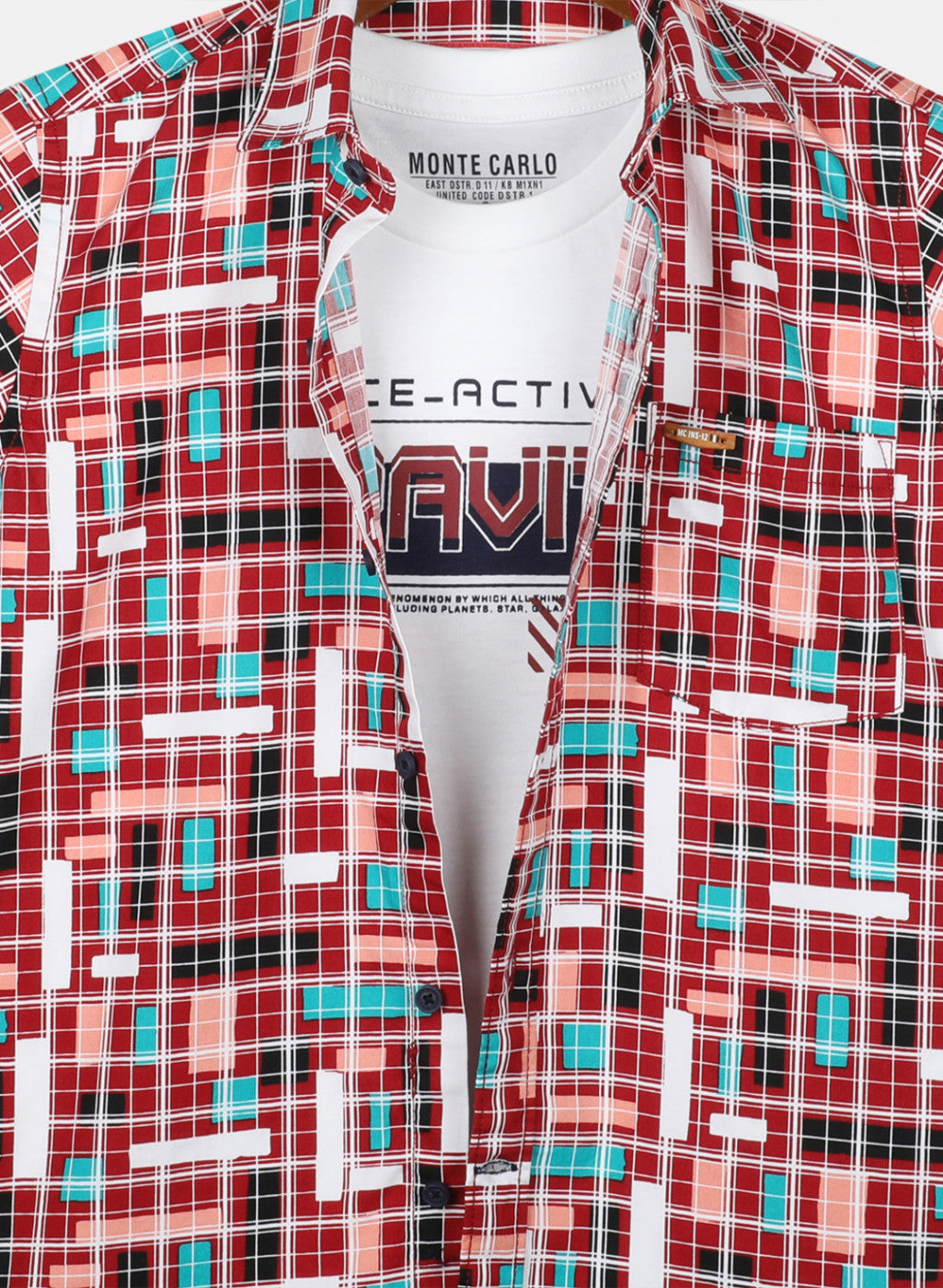 Boys Maroon Printed Shirt