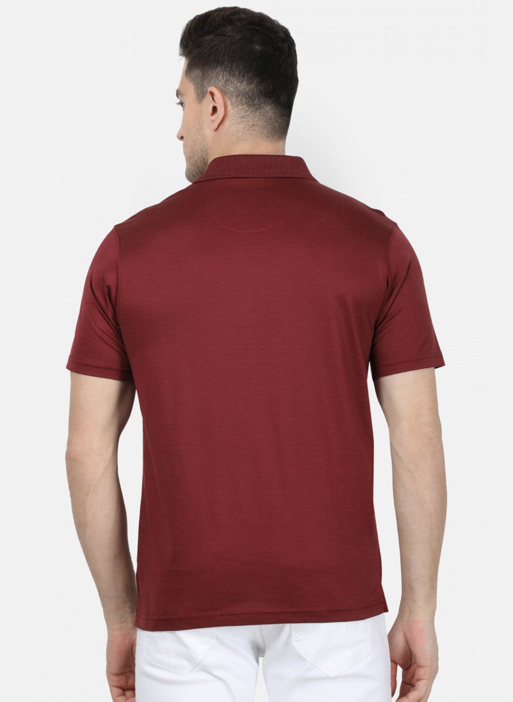 Mens Maroon Plain T-Shirt