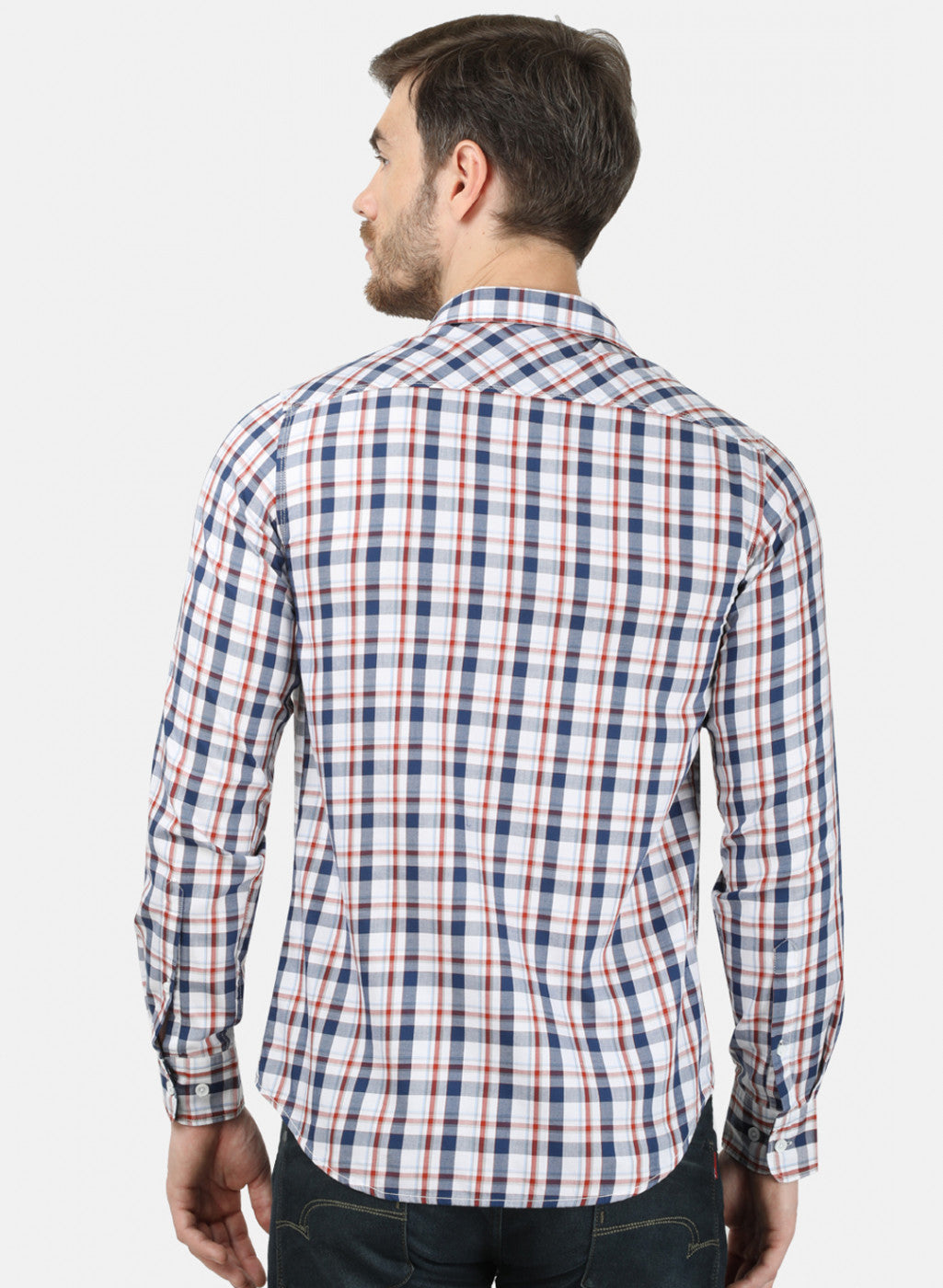 Mens Red & Blue Check Shirt