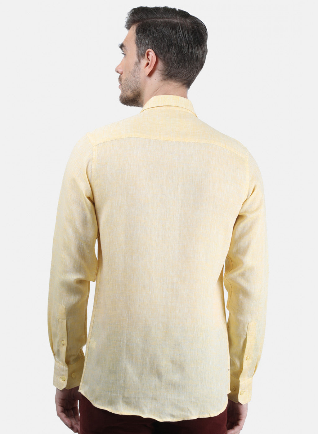 Men Yellow Solid Shirt