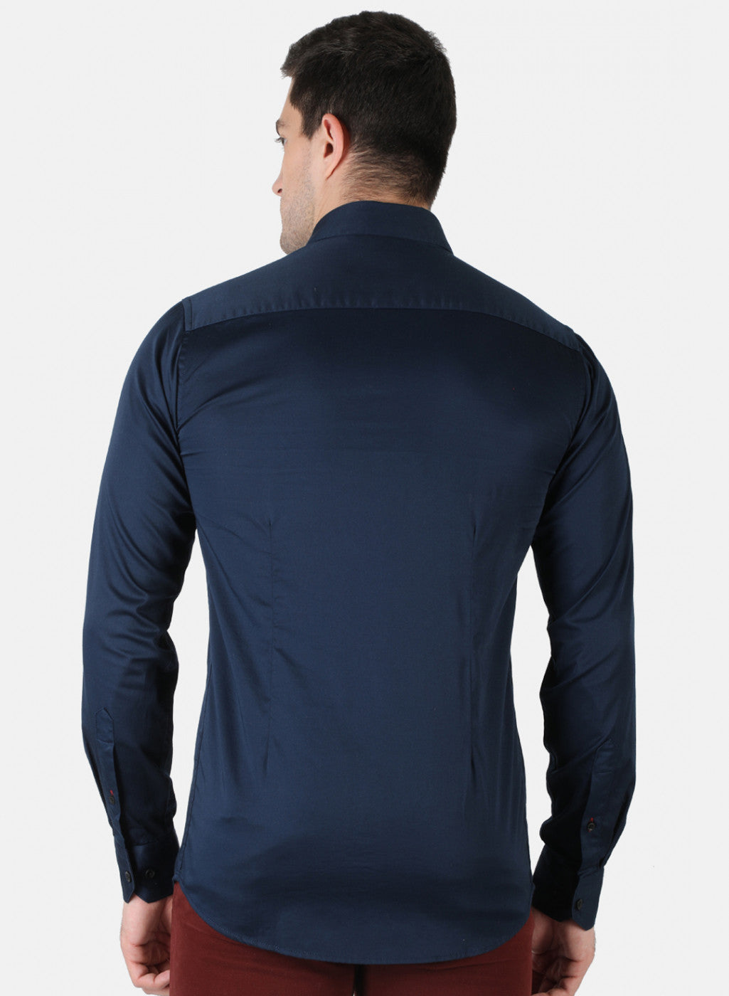 Men NAvy Blue Solid Shirt