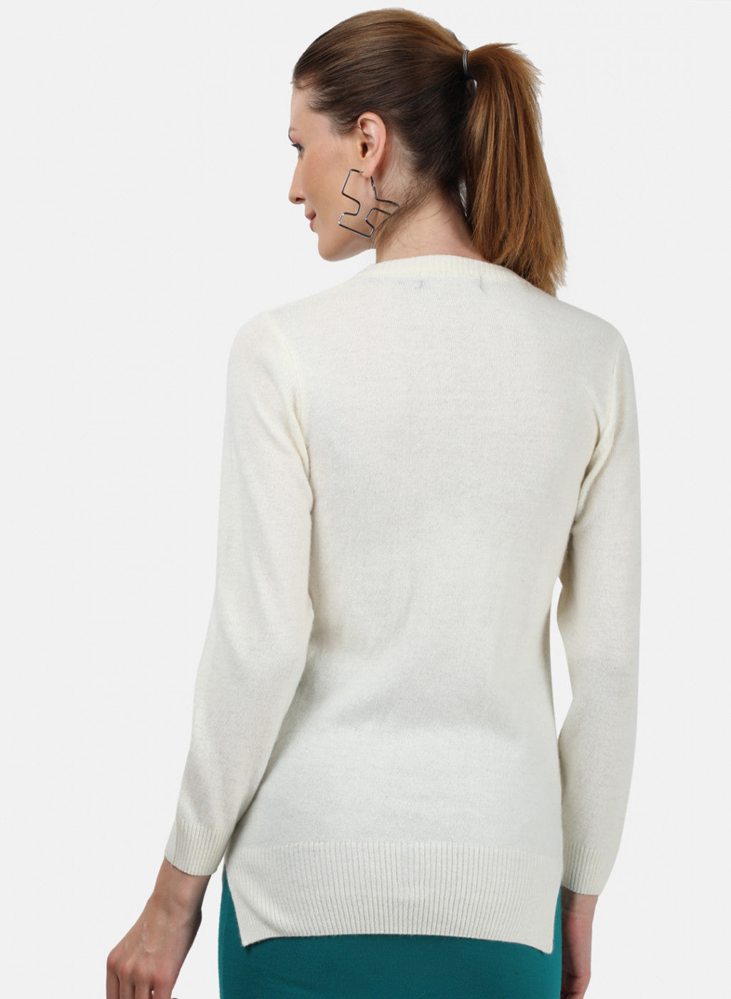 Women White Solid Cardigan