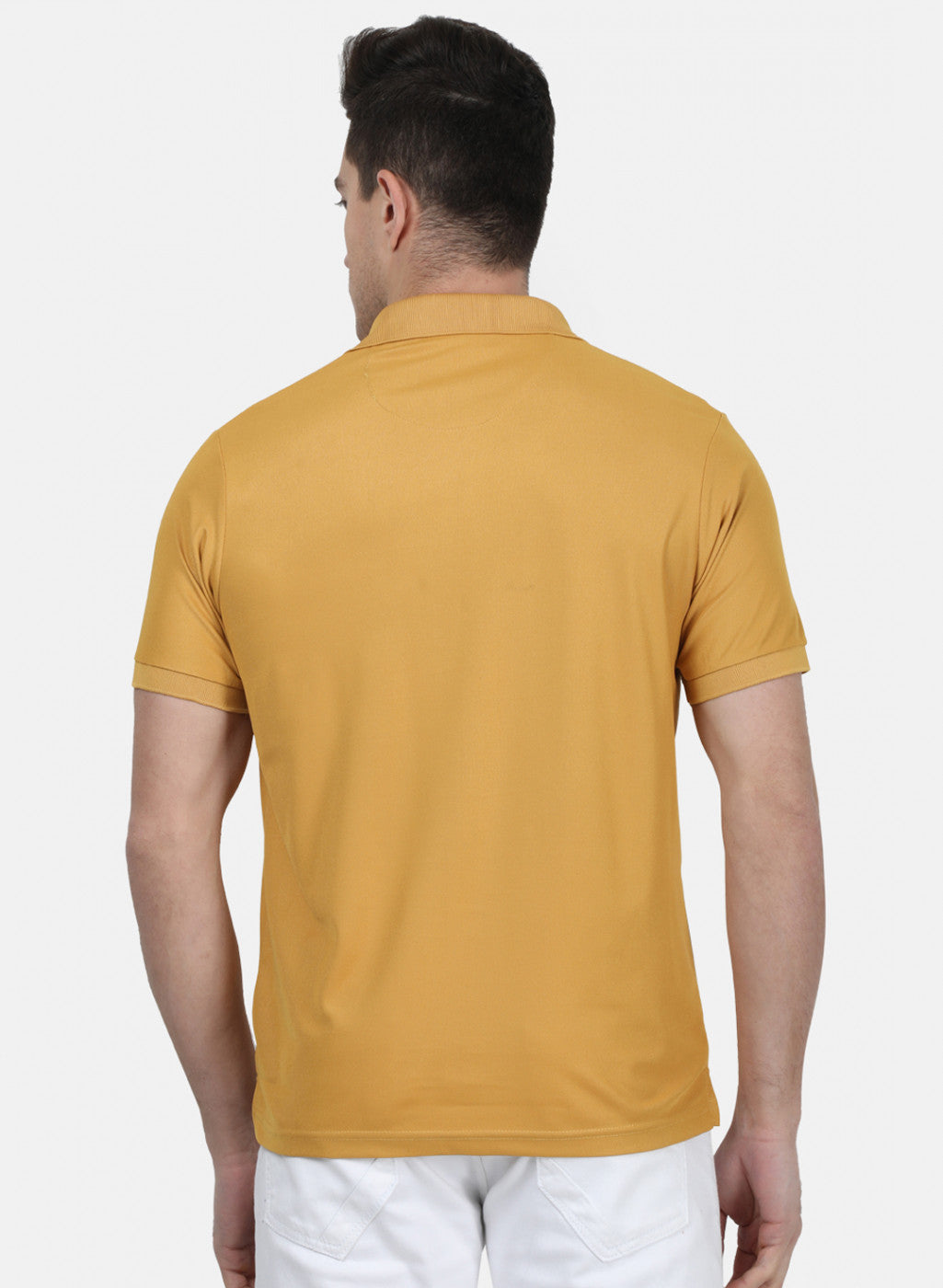 Mens Yellow Plain T-Shirt