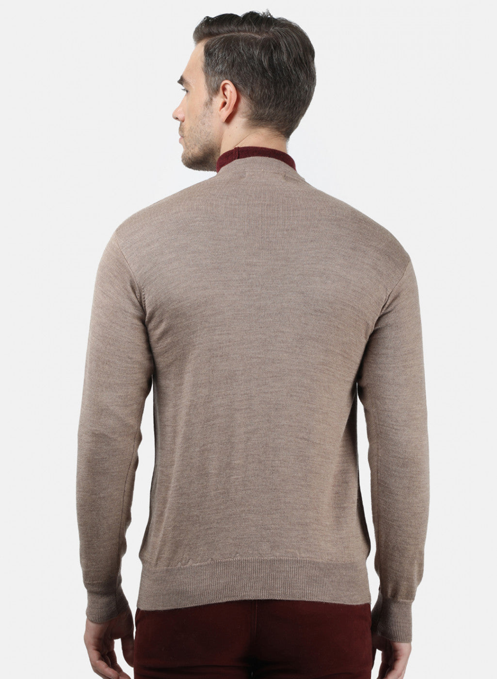 Men Light Brown Solid Cardigan