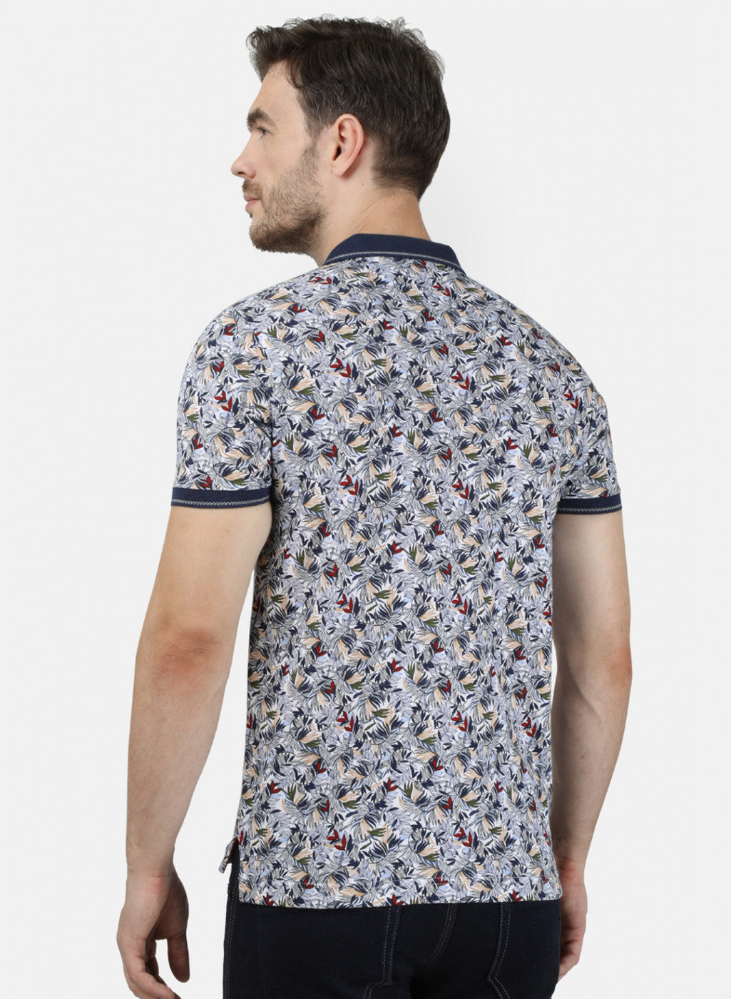 Mens Multi Color Printed Collar T-Shirts