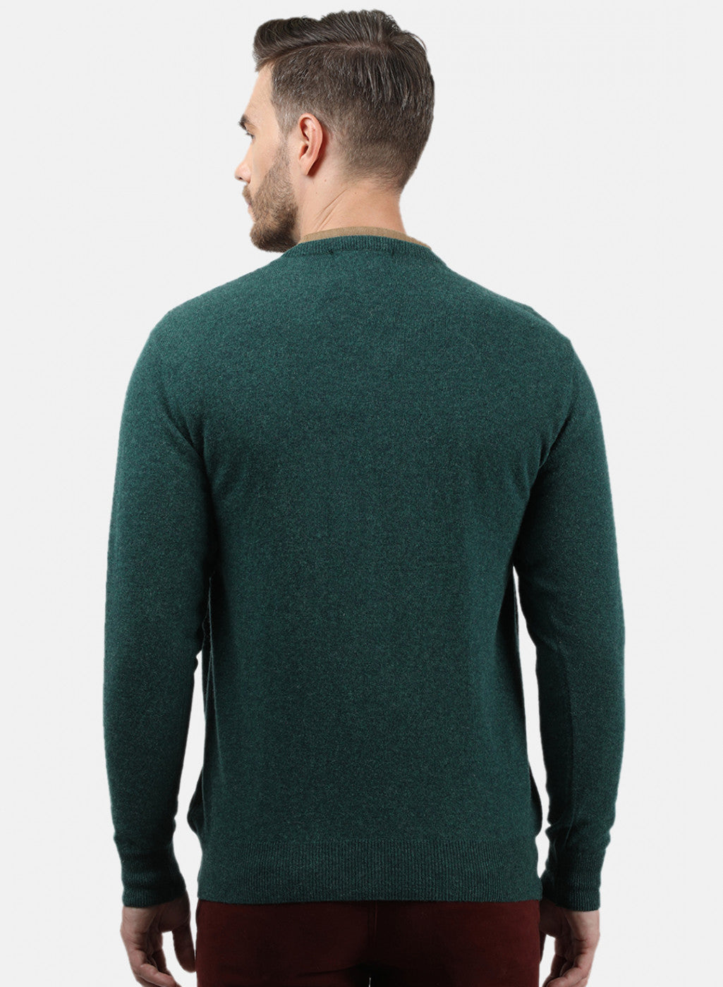 Men Green Solid Pullover