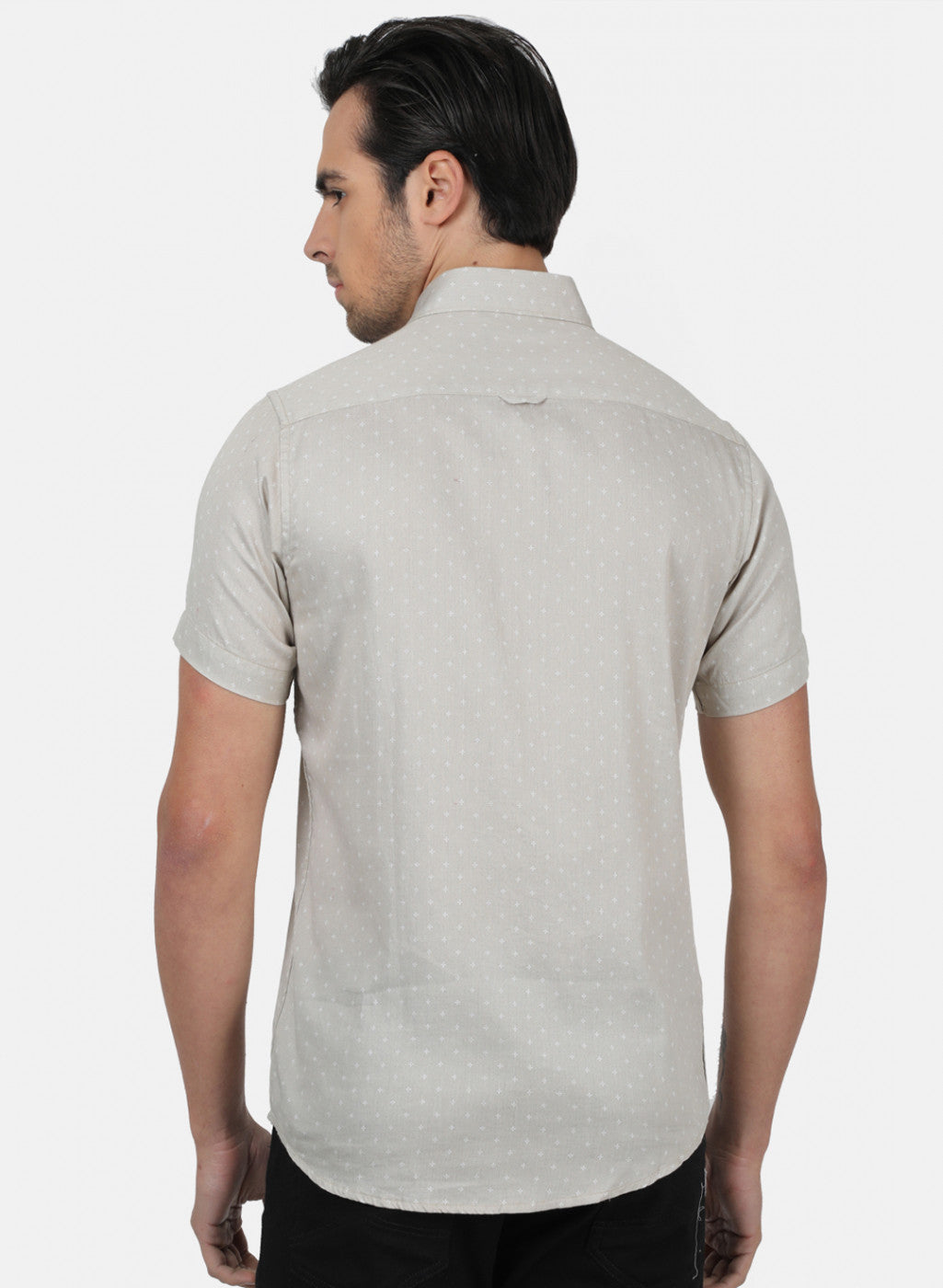 Men Beige Printed Shirts