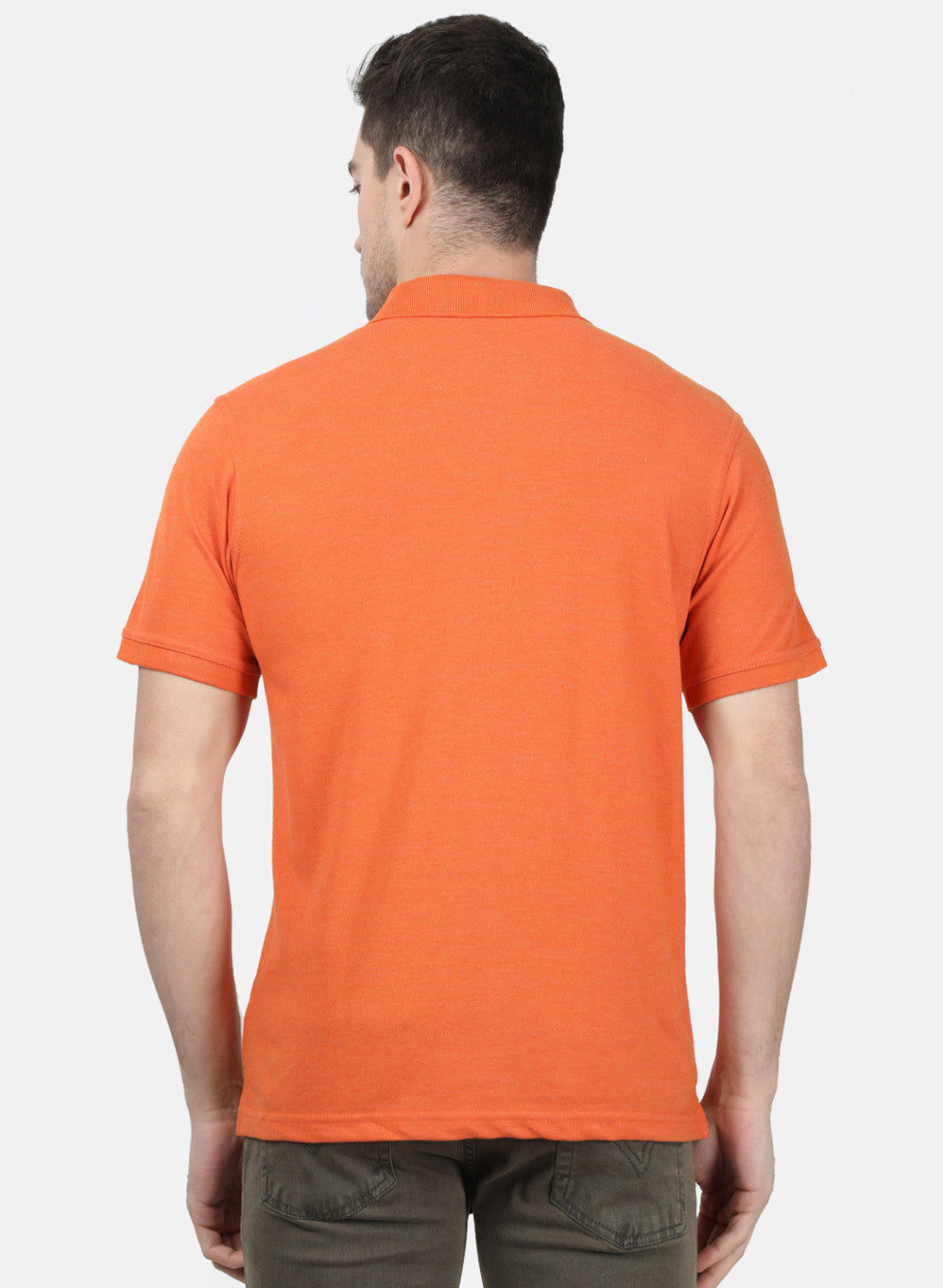 Mens Orange Plain T-Shirts