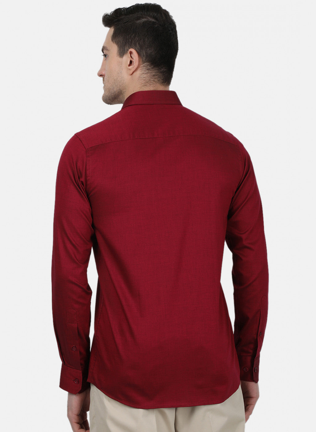 Mens Maroon Printed Shirt