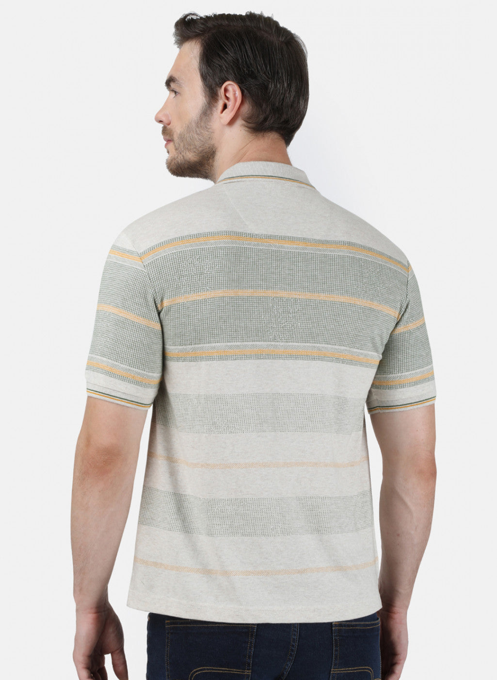 Mens Beige Stripe T-Shirt