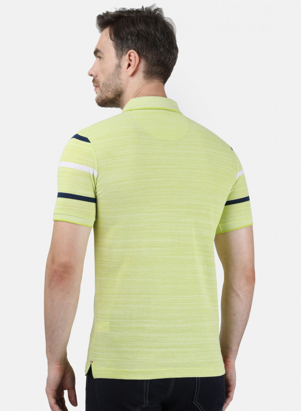 Mens Green Printed Collar T-Shirts