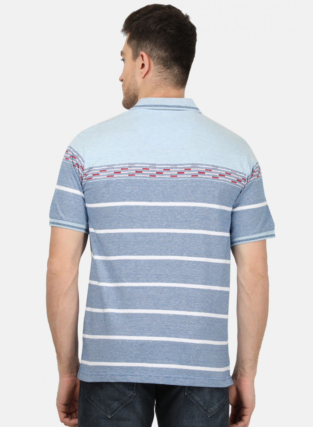 Mens Sky Blue Stripe T-Shirt