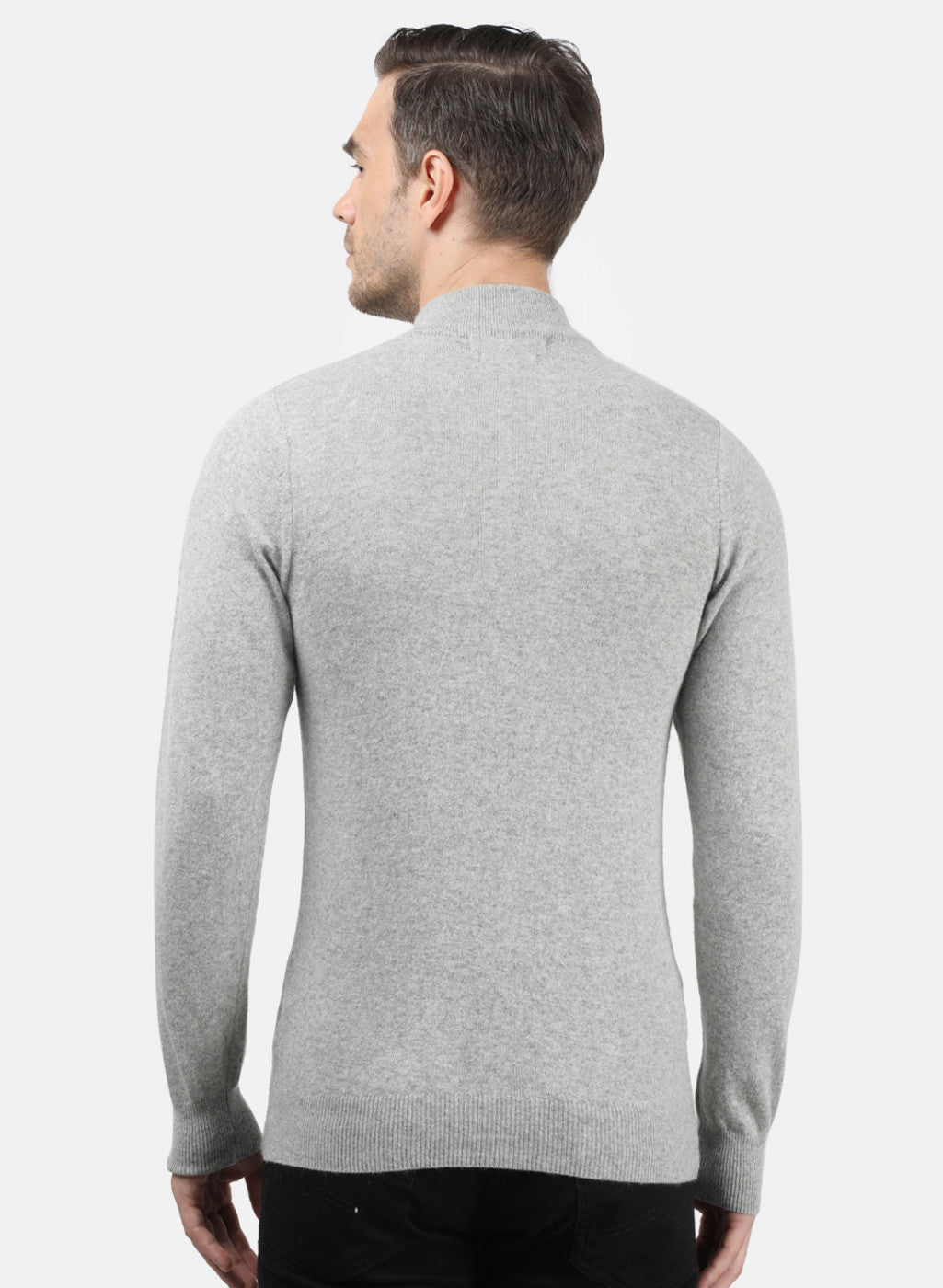 Men Light Grey Solid Pullover