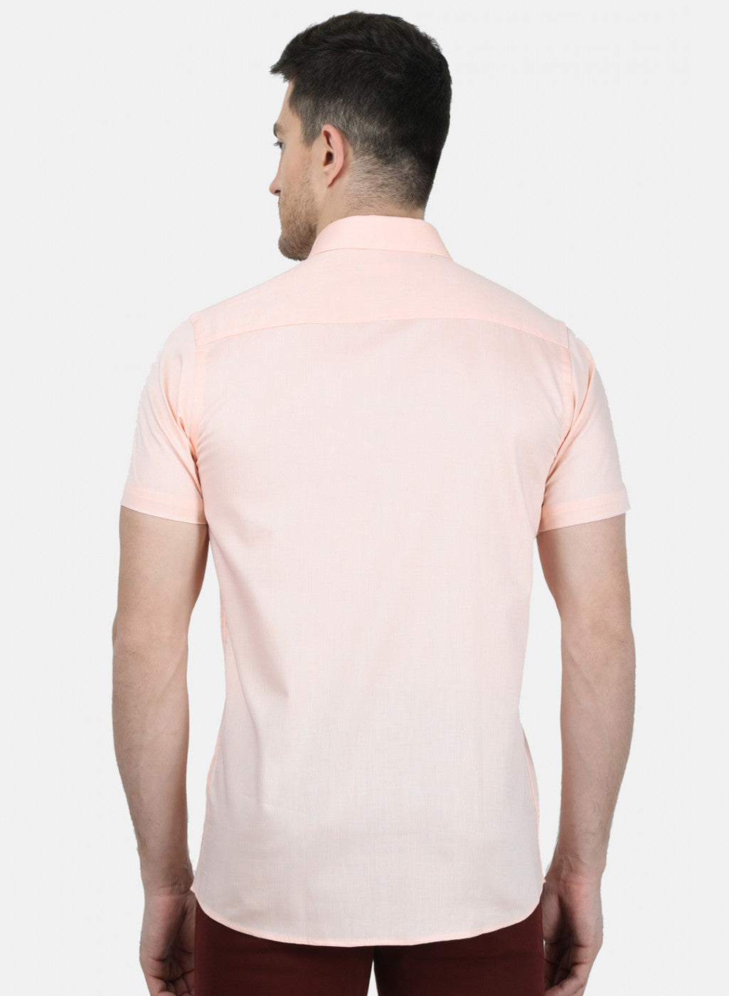 Mens Orange Printed Shirt