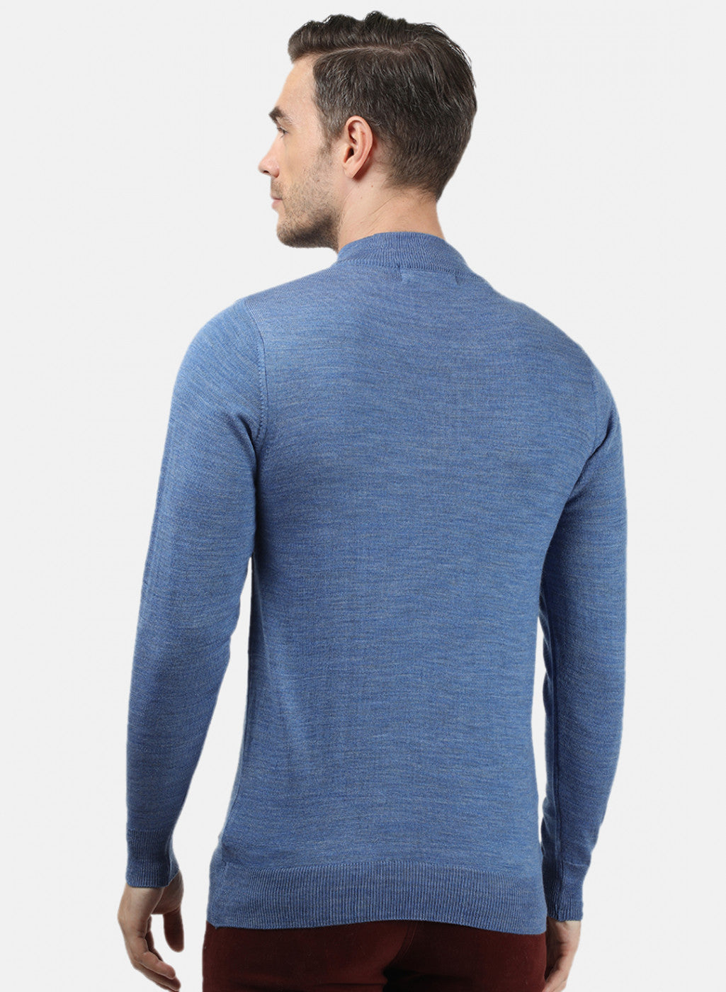 Men Blue Solid Pullover