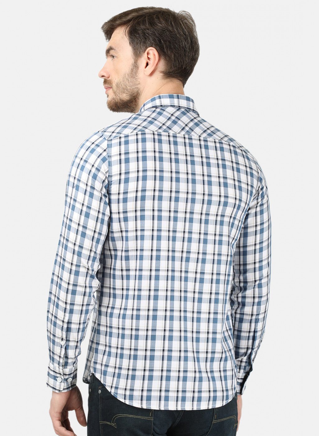 Mens Blue Check Shirt