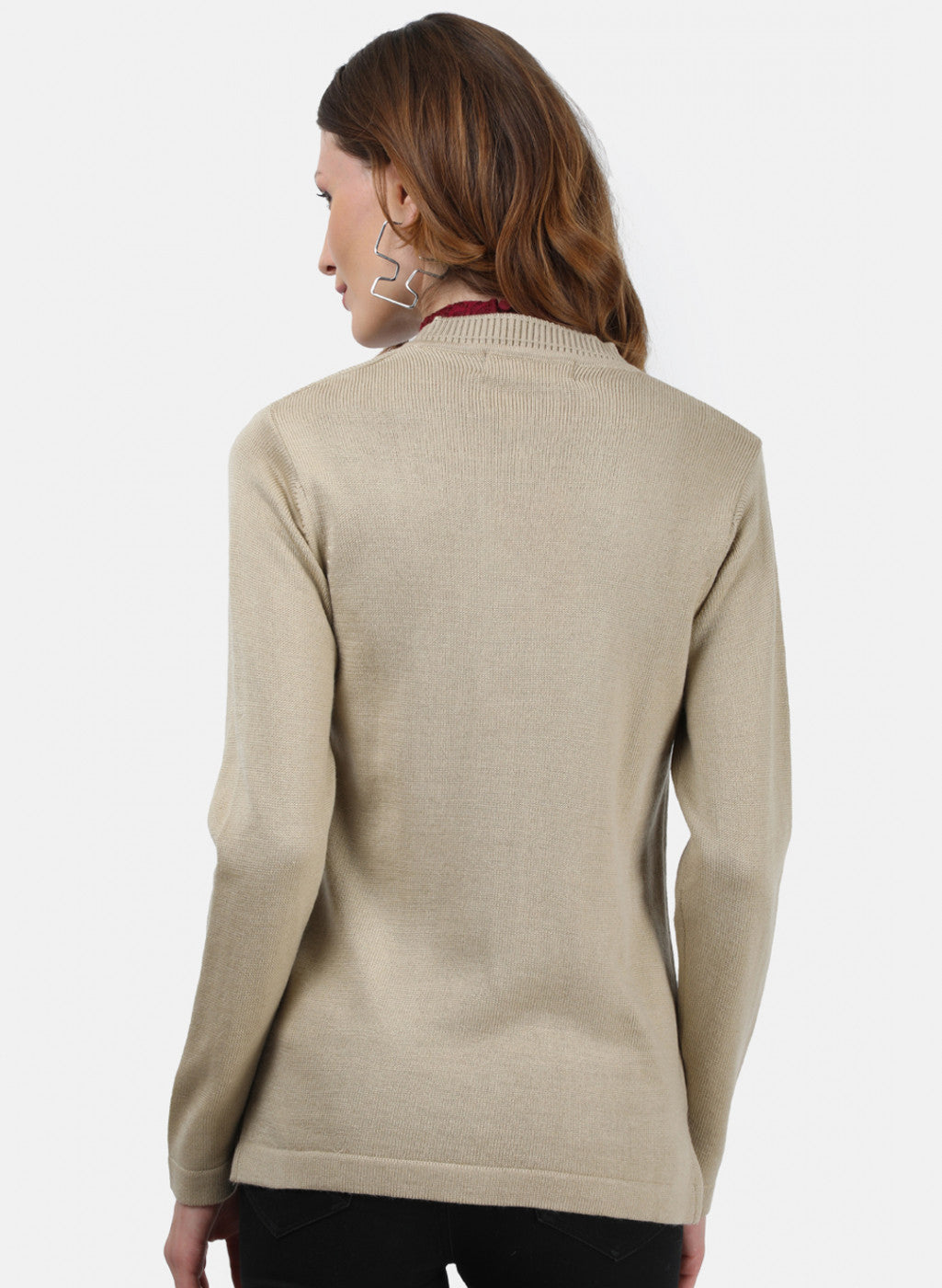 Women Beige Solid Cardigan