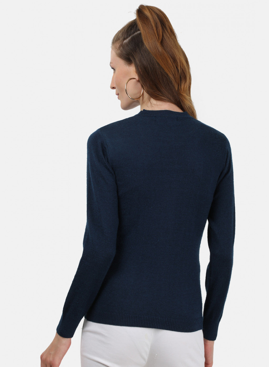 Women NAvy Blue Solid Cardigan