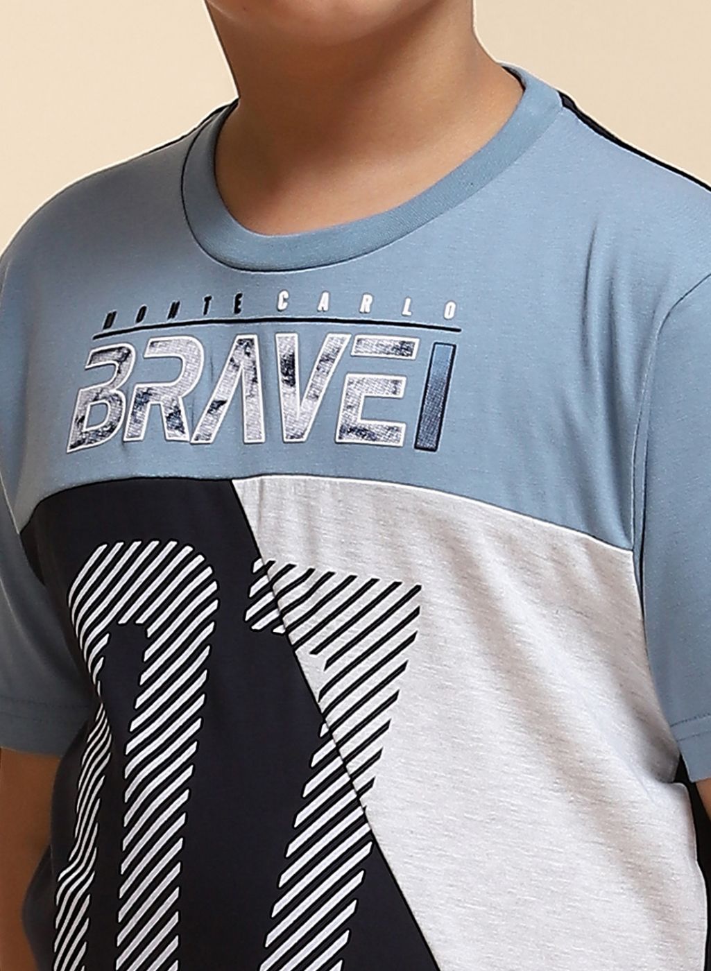 Boys Blue Printed Bermuda Set