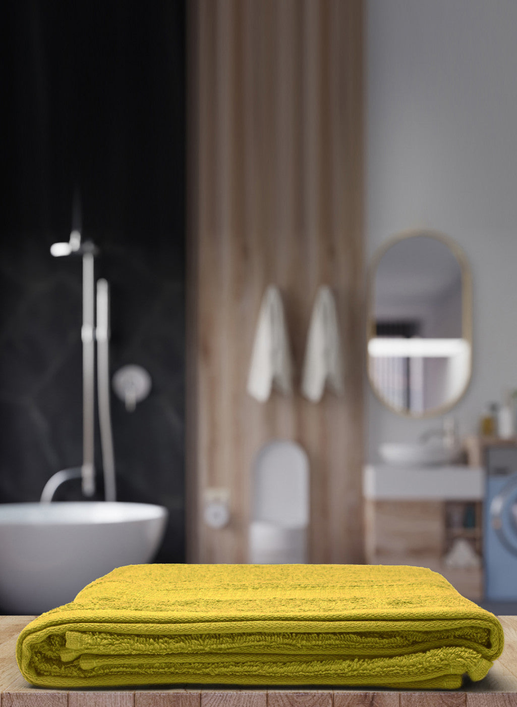 Yellow Cotton 400 GSM Bath Towel