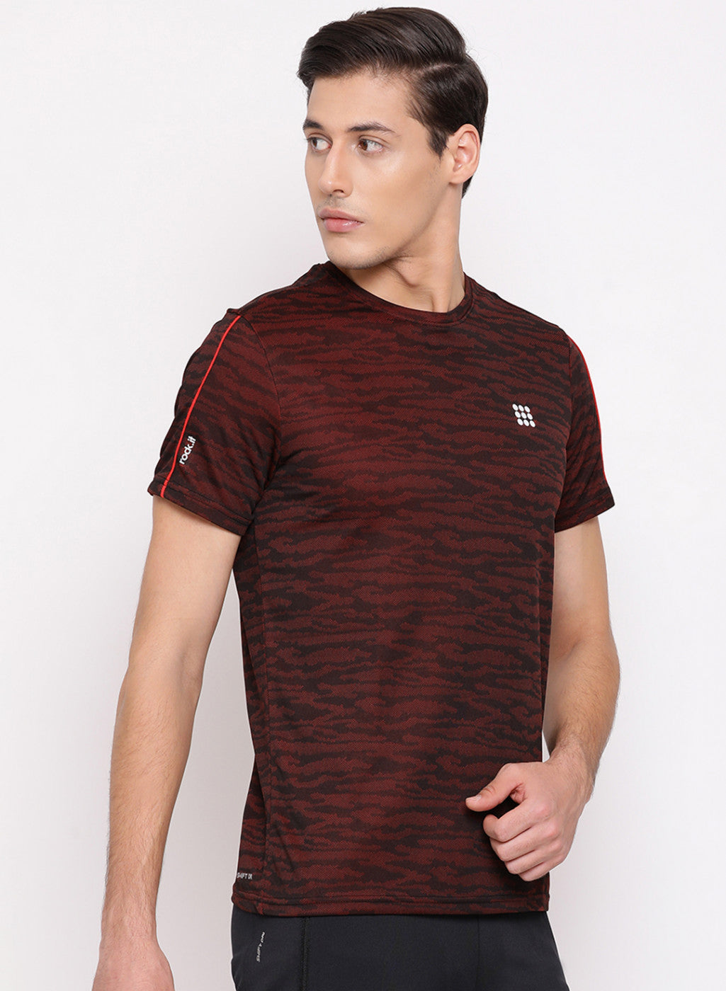 Rock.it Mahroon Round Neck Regular Fit T-Shirt