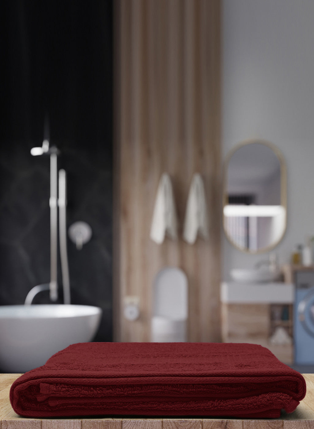 Maroon Cotton 400 GSM Bath Towel