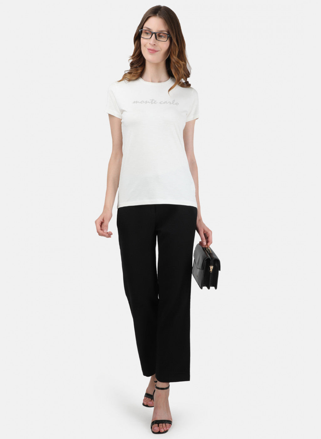 Womens Off White Printed Top