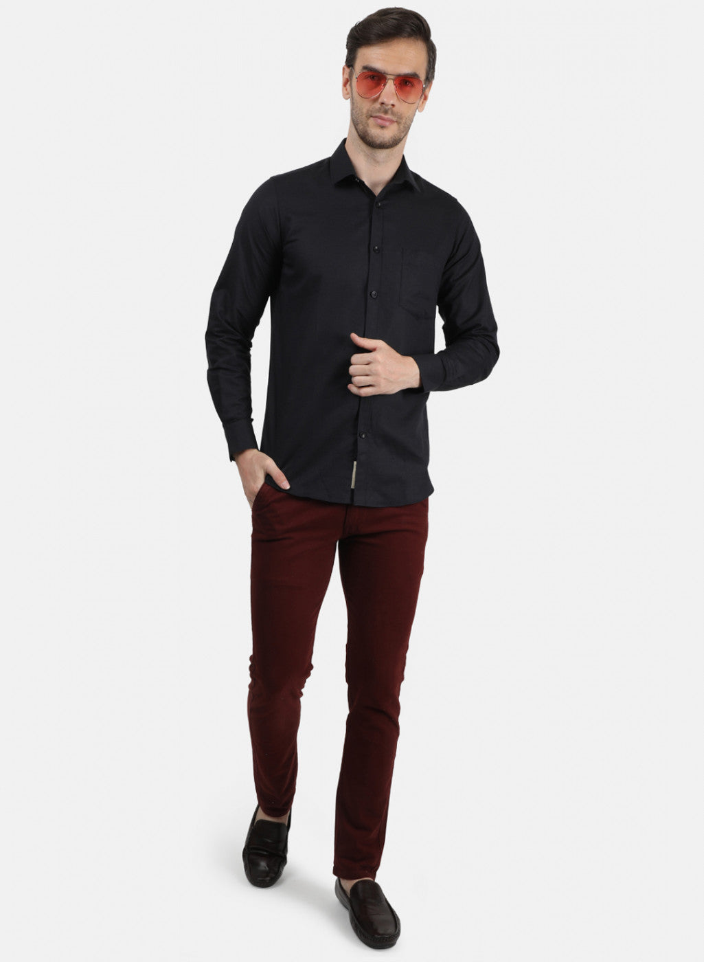 Men Black Solid Shirt