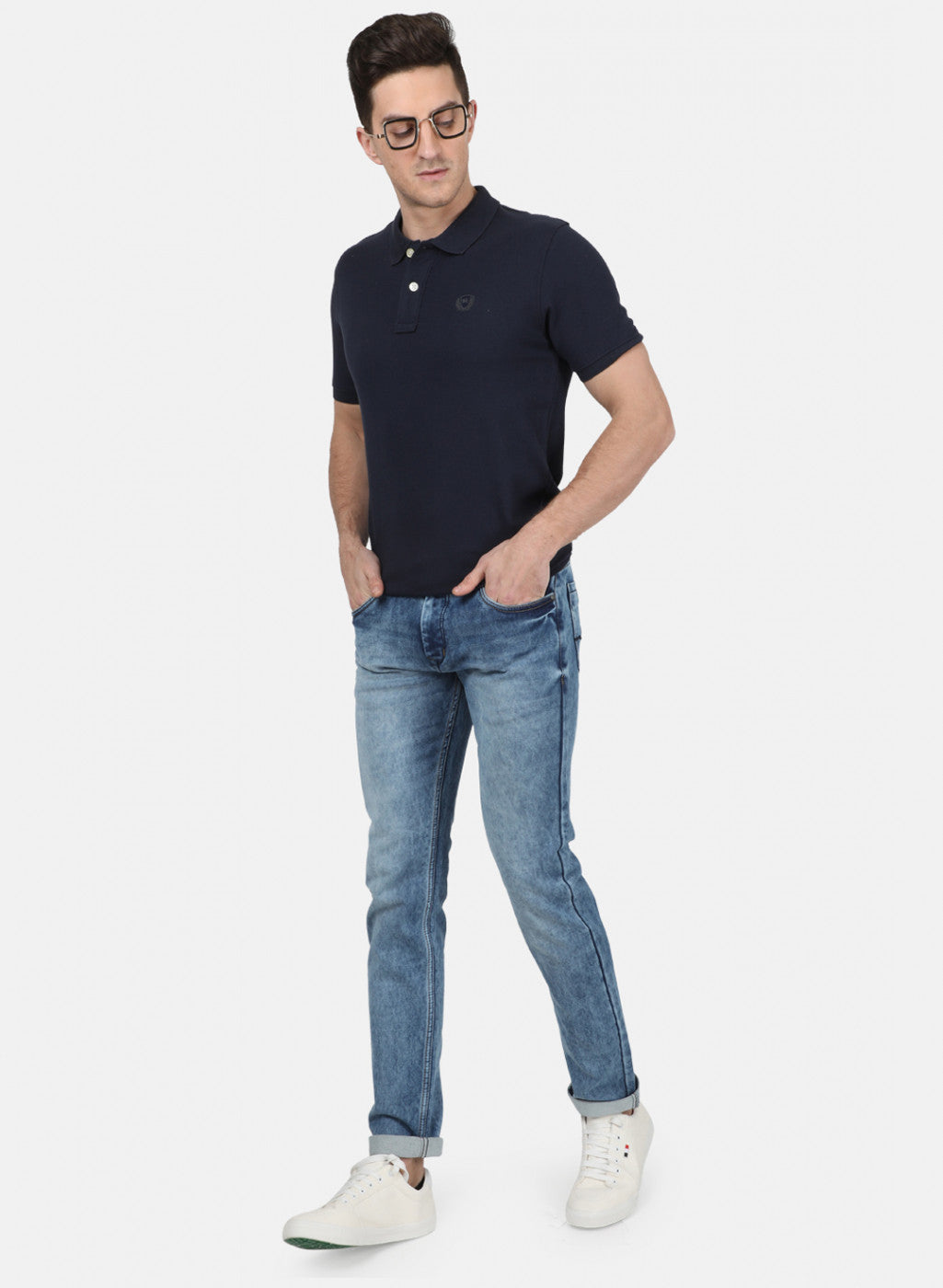 Mens NAvy Blue Plain T-Shirt