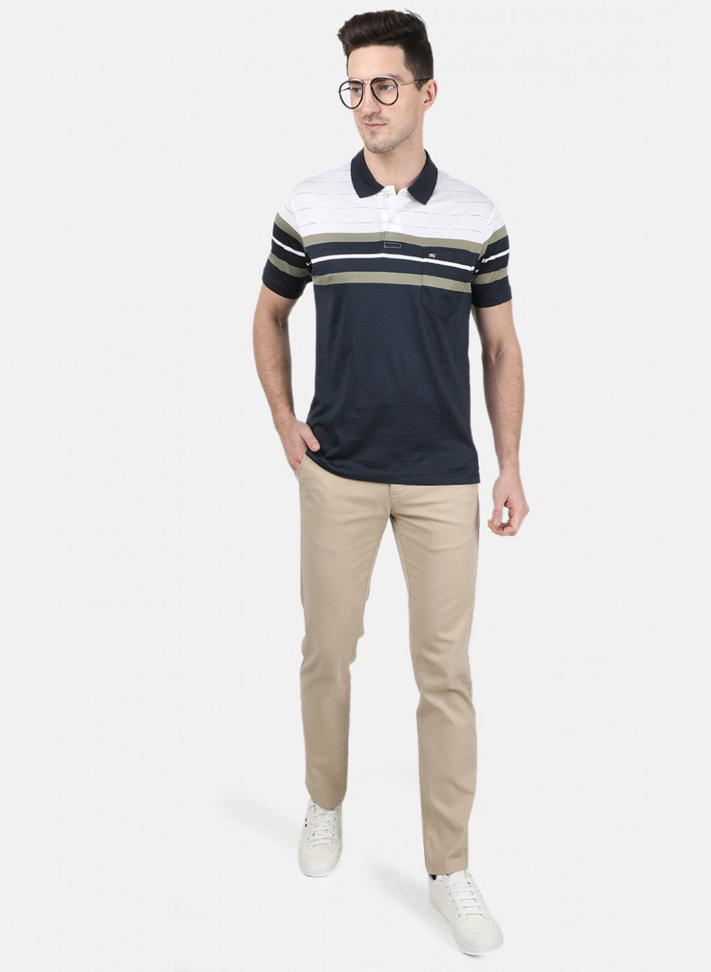 Mens Olive Stripe T-Shirt