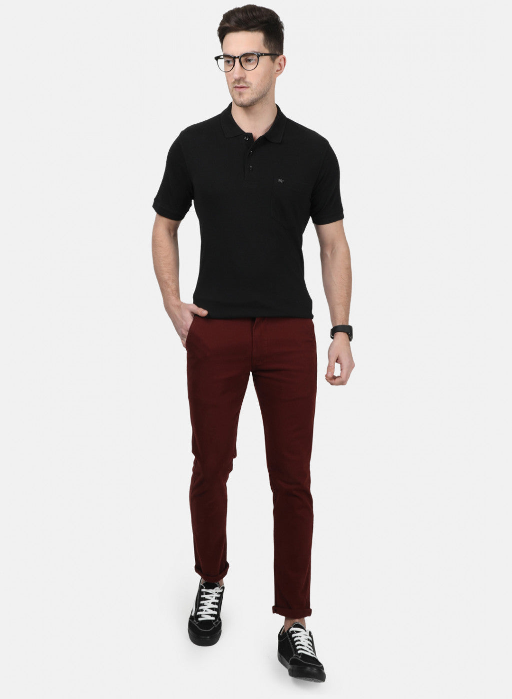 Mens Black Plain T-Shirts