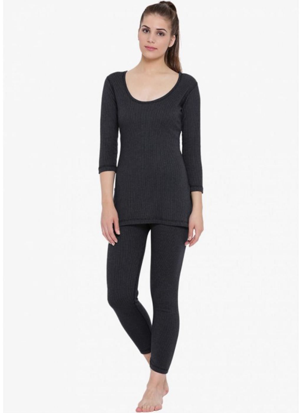 Women Black Solid Thermal Vest