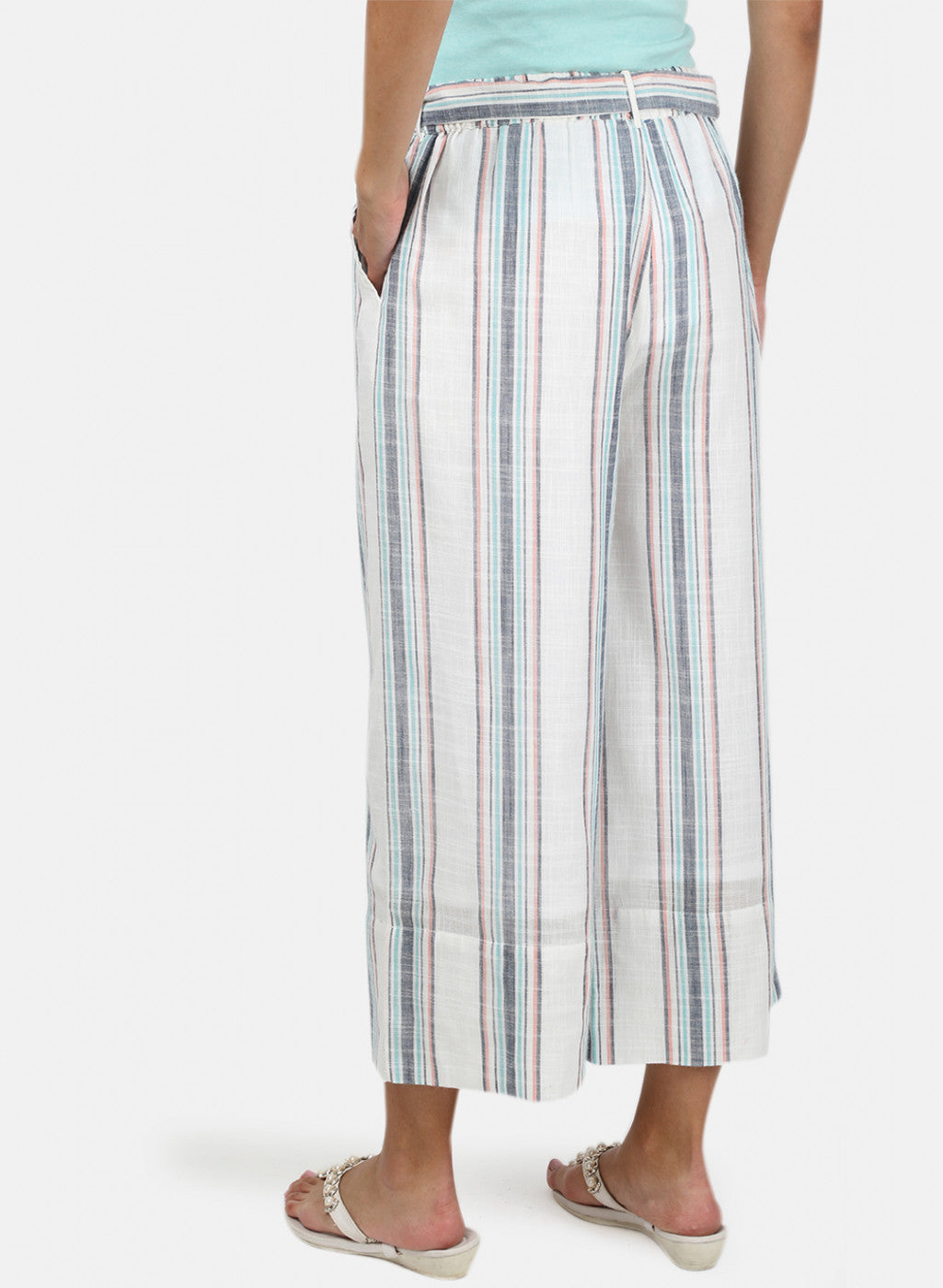 Womens White Stripe Plazoo