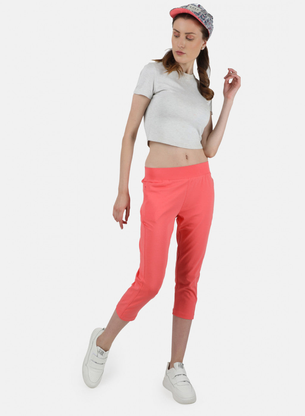 Womens Peach Regular Capri
