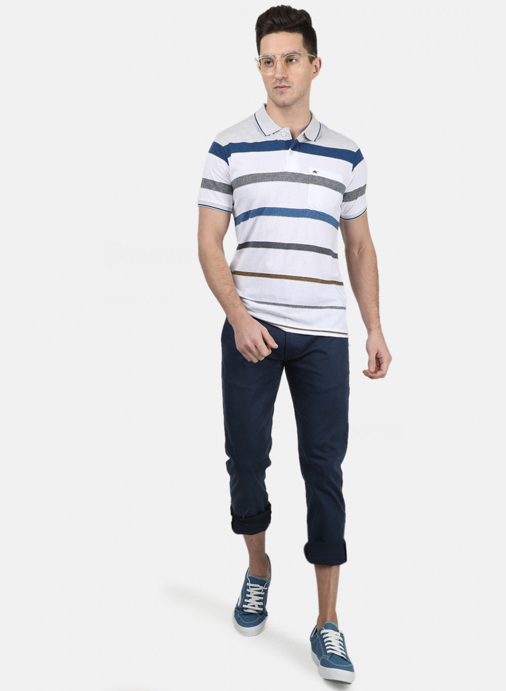 Mens White Stripe T-Shirt