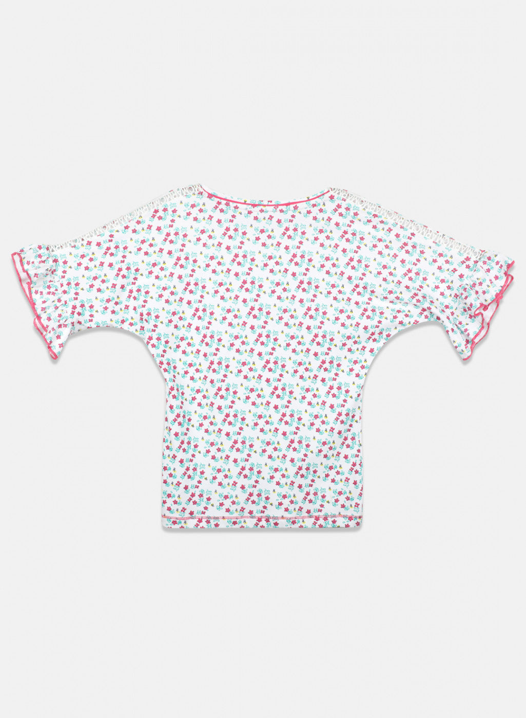 Girls Pink Printed Capri Set
