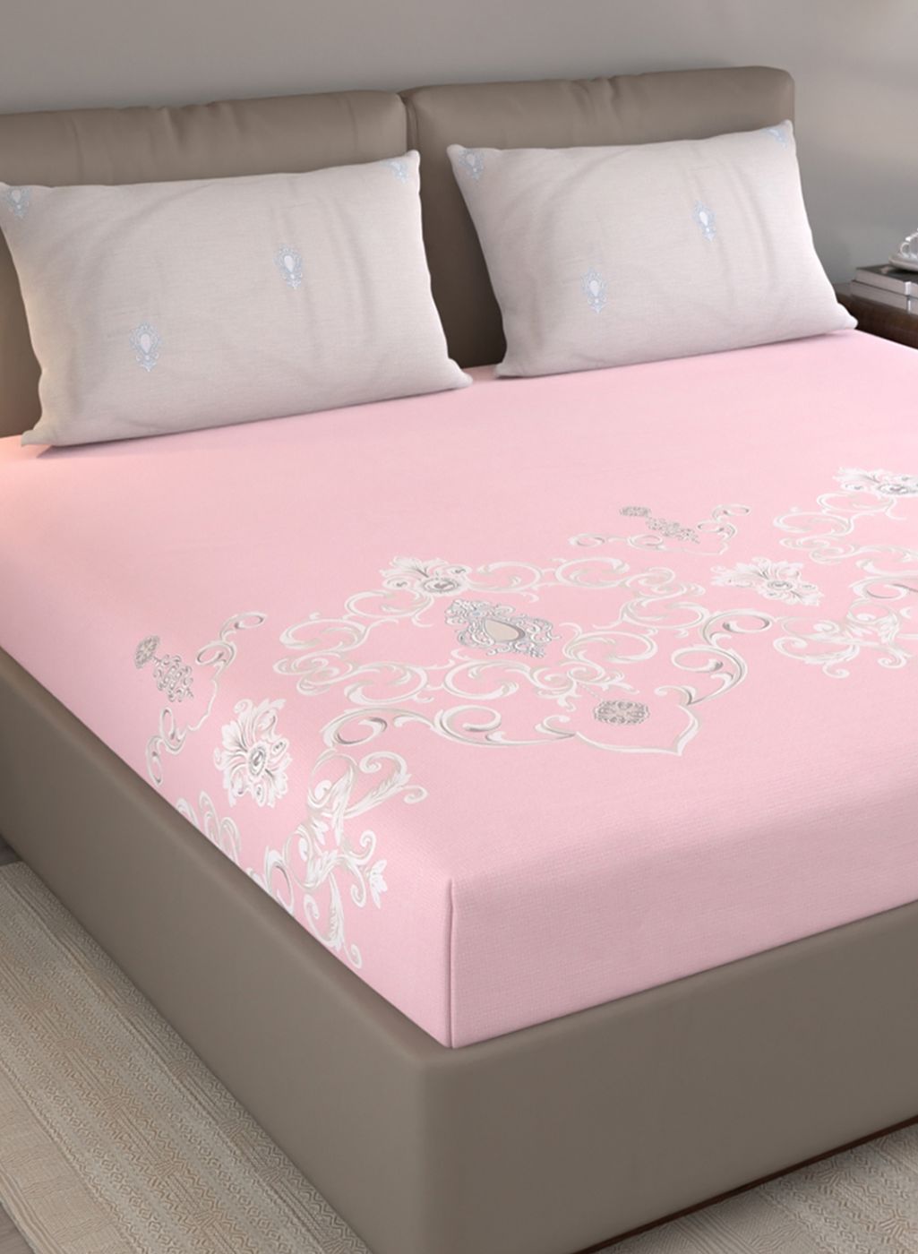 200TC Pure Cotton Queen Bedsheet with 2 Pillow Covers