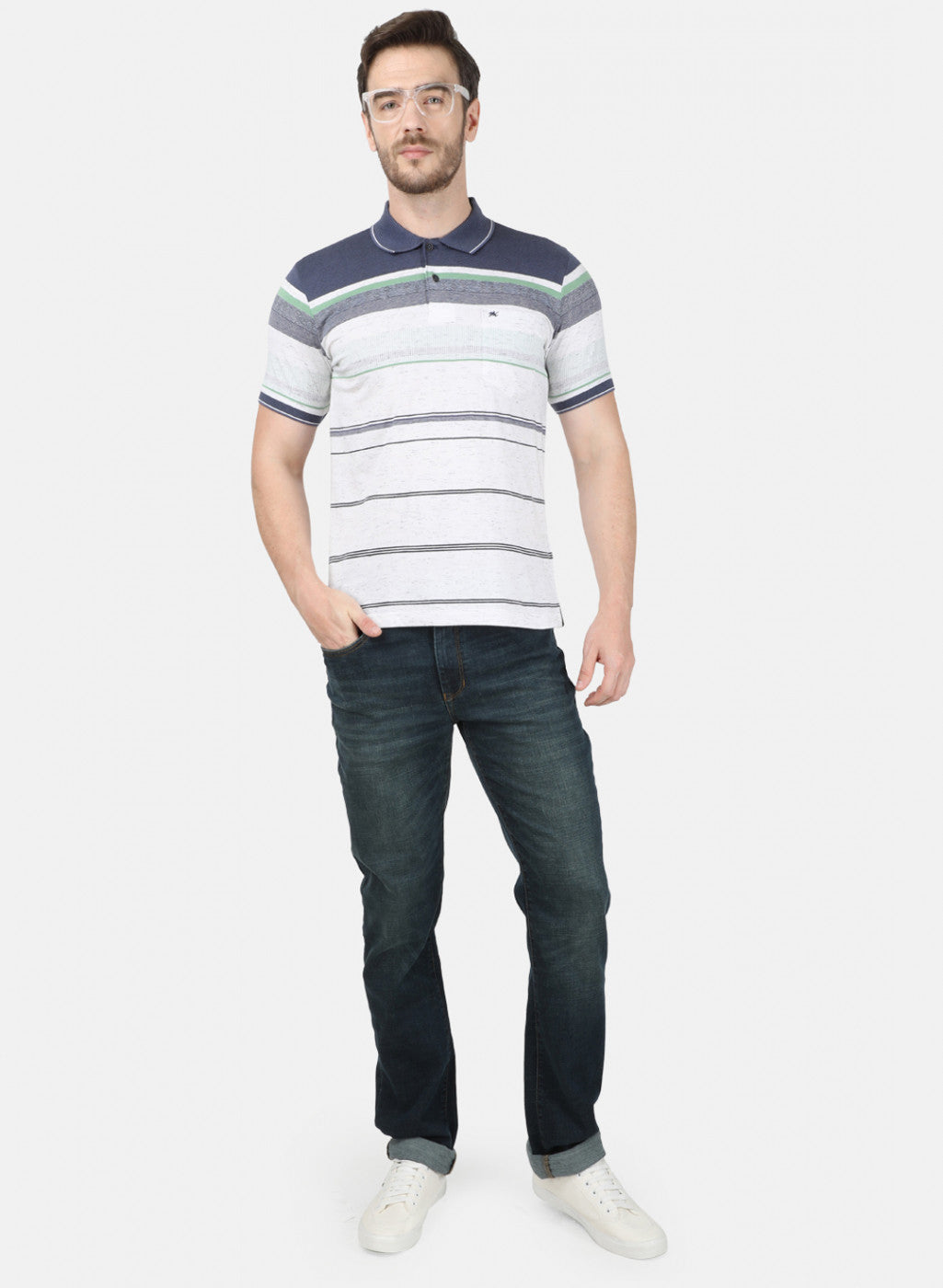 Mens Multi Color Stripe T-Shirt