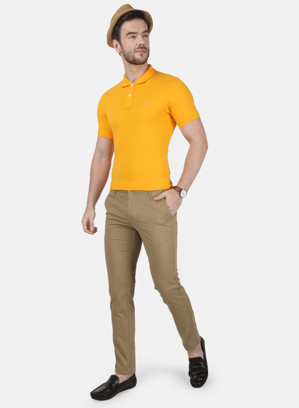 Mens Khaki Slim Trouser