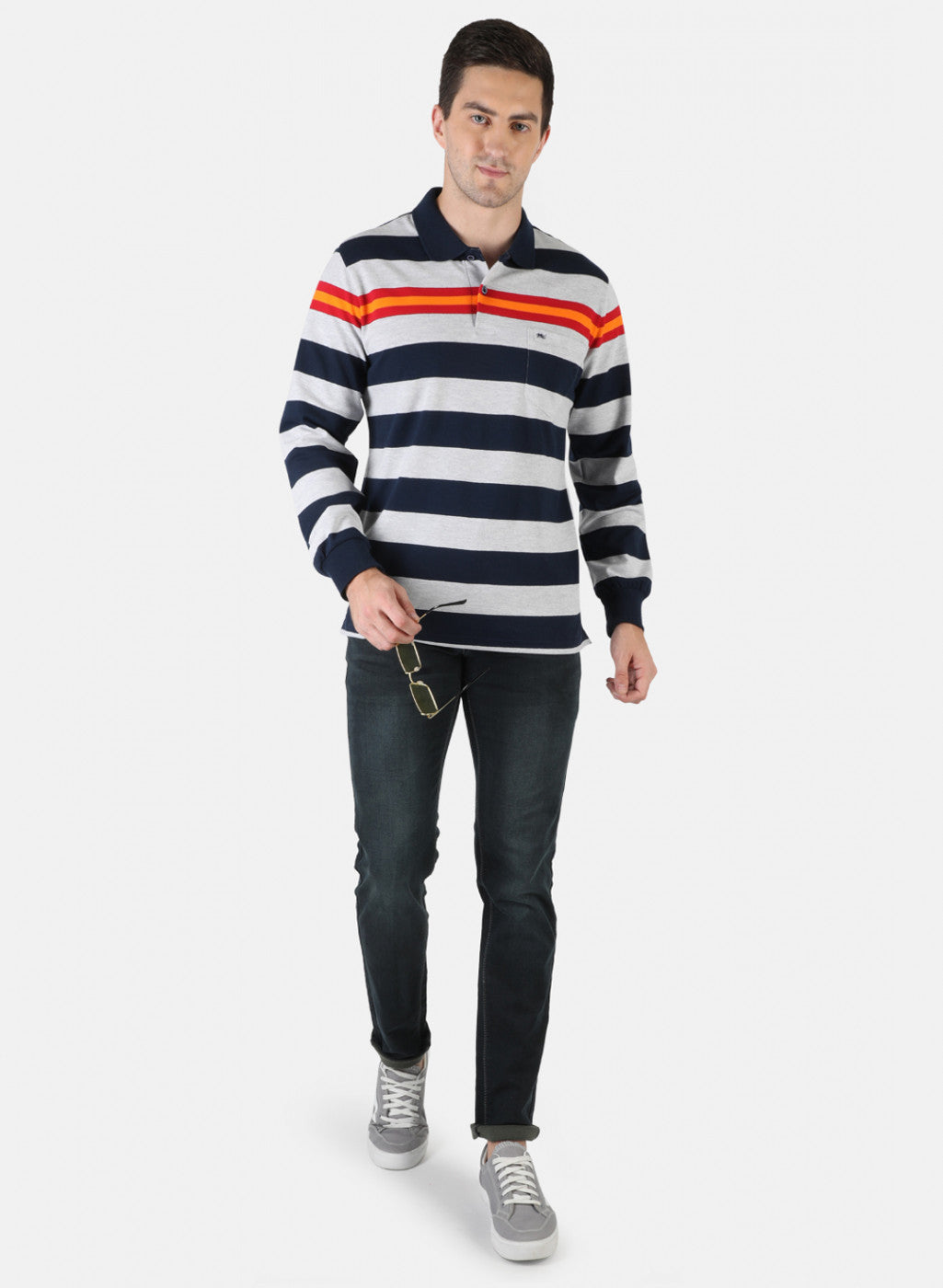 Men Blue Stripe T-Shirt