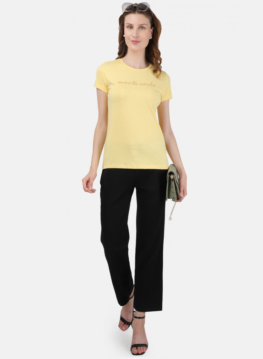 Womens Yellow Printed Top
