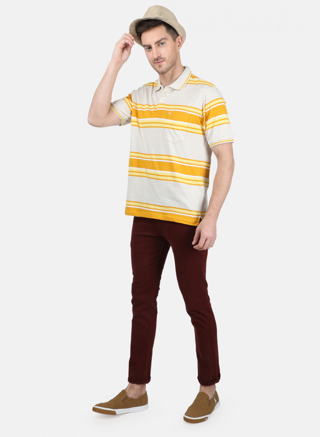 Mens Yellow Stripe T-Shirt