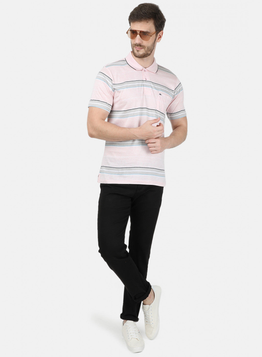 Mens Pink Stripe T-Shirt