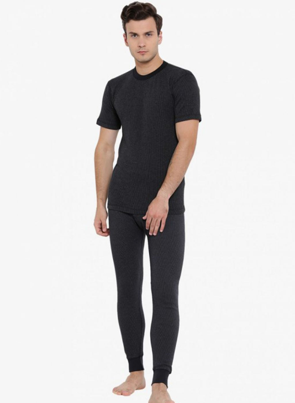 Men Black Solid Thermal Vest