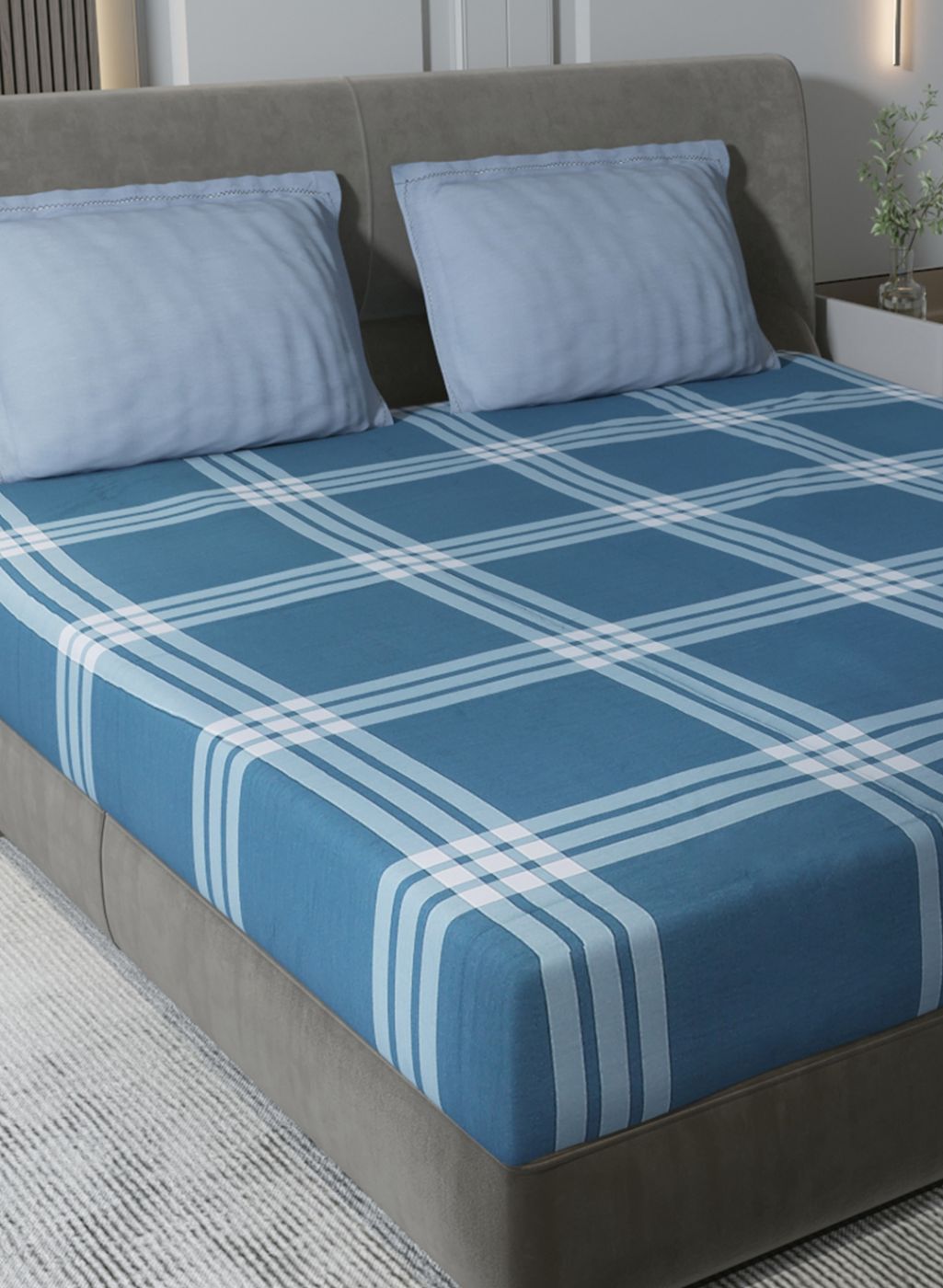 200TC Pure Cotton Queen Bedsheet with 2 Pillow Covers