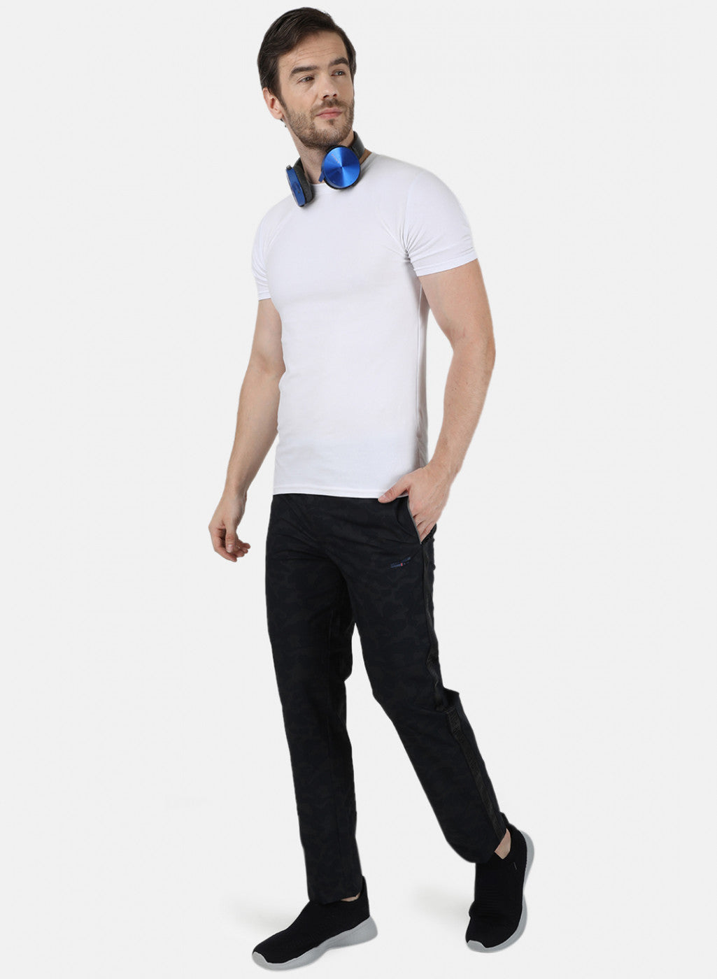 Mens Navy Blue Printed Lower