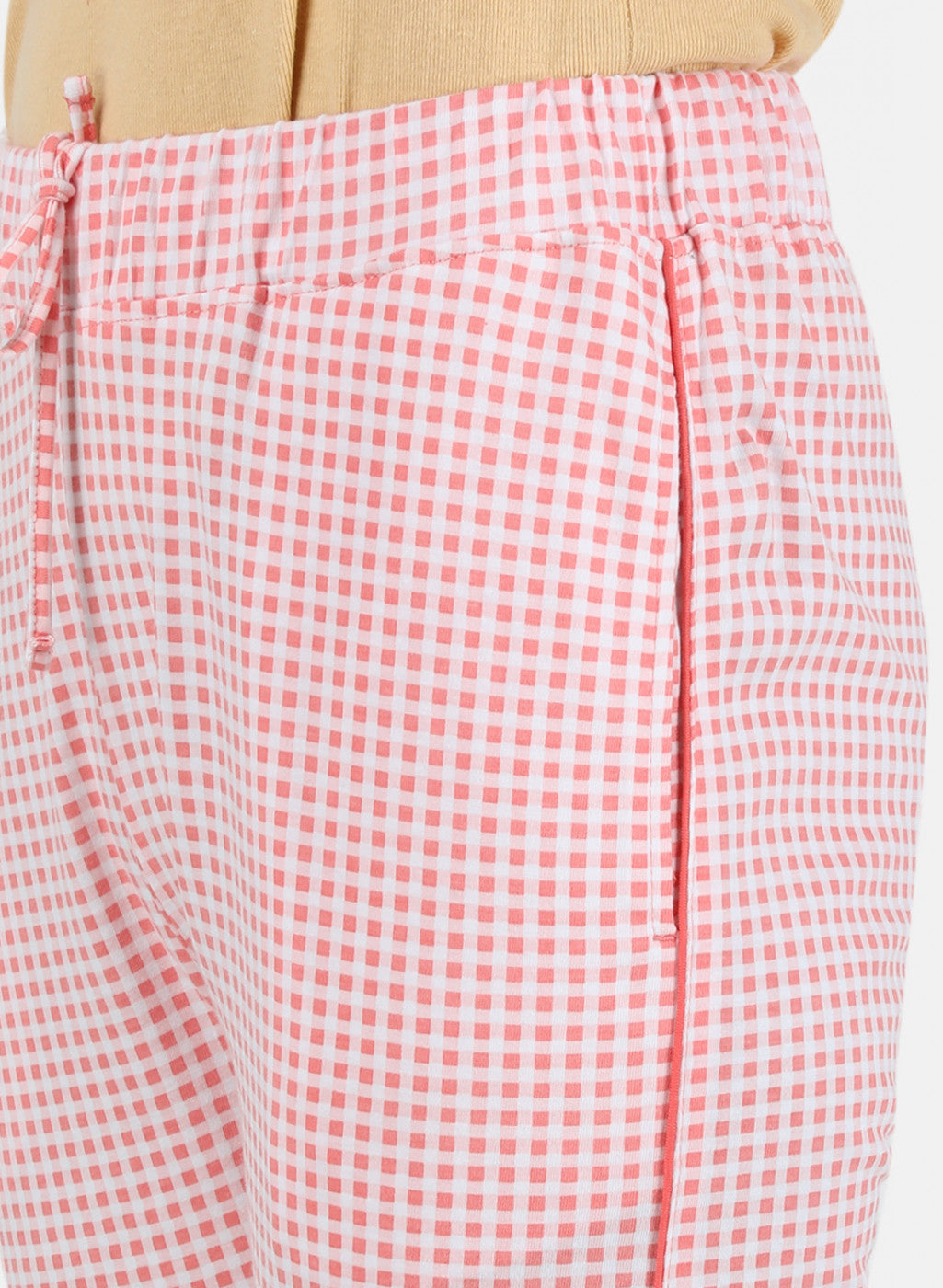 Womens White & Pink Printed Lower Set