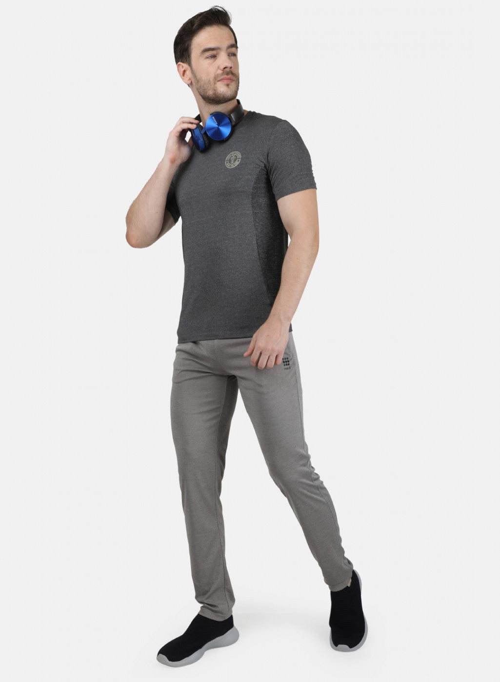 Rock.it Men Grey Plain T-Shirt