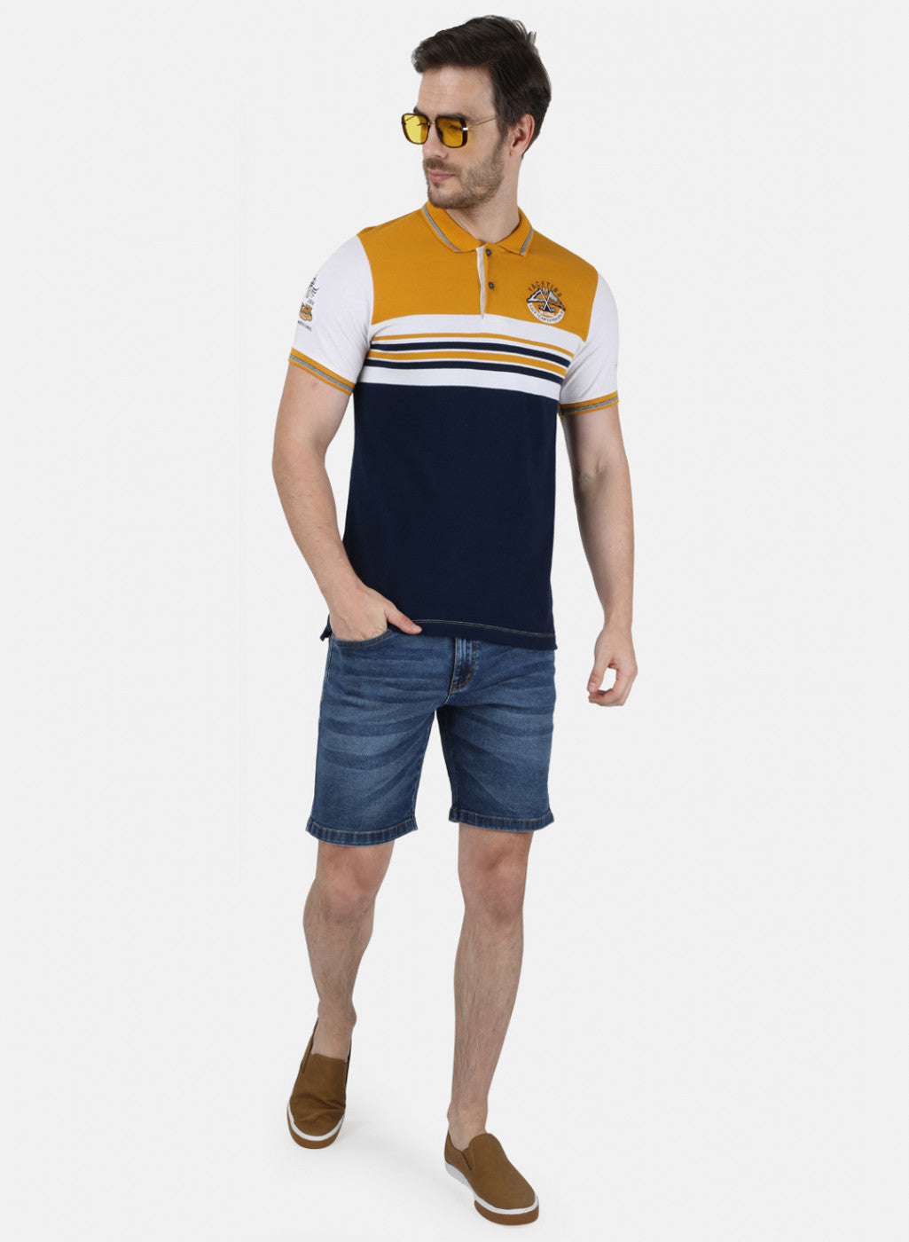 Mens Mustard Stripe T-Shirt