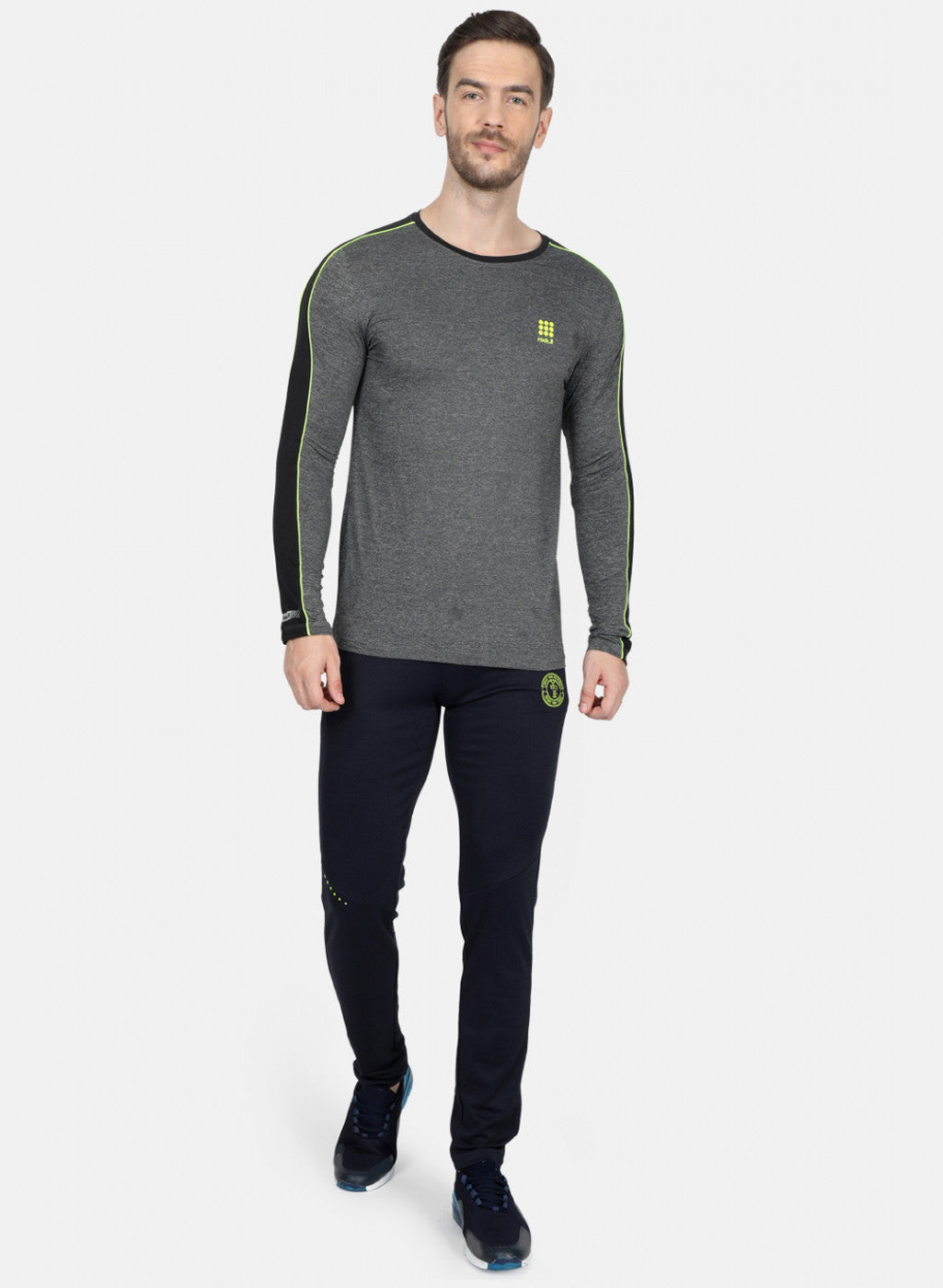 Rock.it Grey Slim Fit Full Sleeve Round Neck T-Shirt